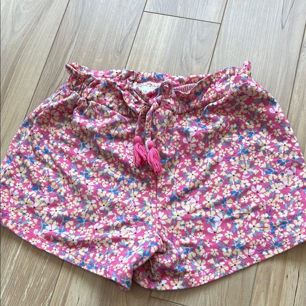 btween Pink and Blue High-Waist Floral Shorts